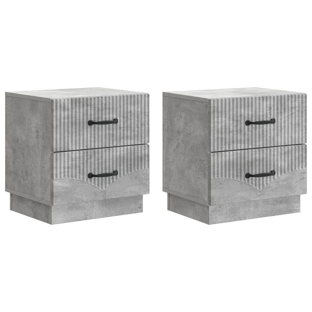vidaXL Szafka Nocna 2 pcs Betonowy szary 43 x 34,5 x 44,5 cm