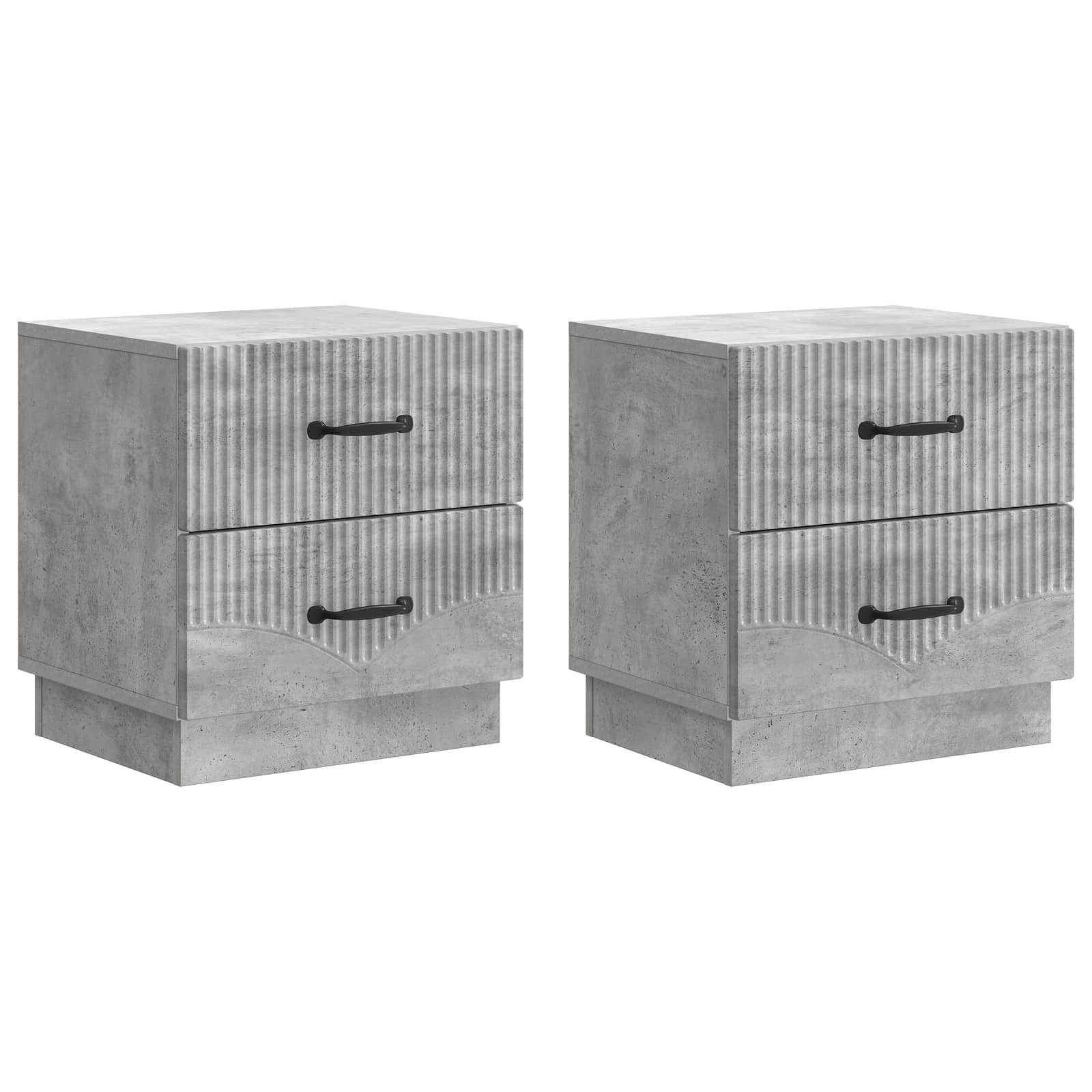 vidaXL Szafka Nocna 2 pcs Betonowy szary 43 x 34,5 x 44,5 cm