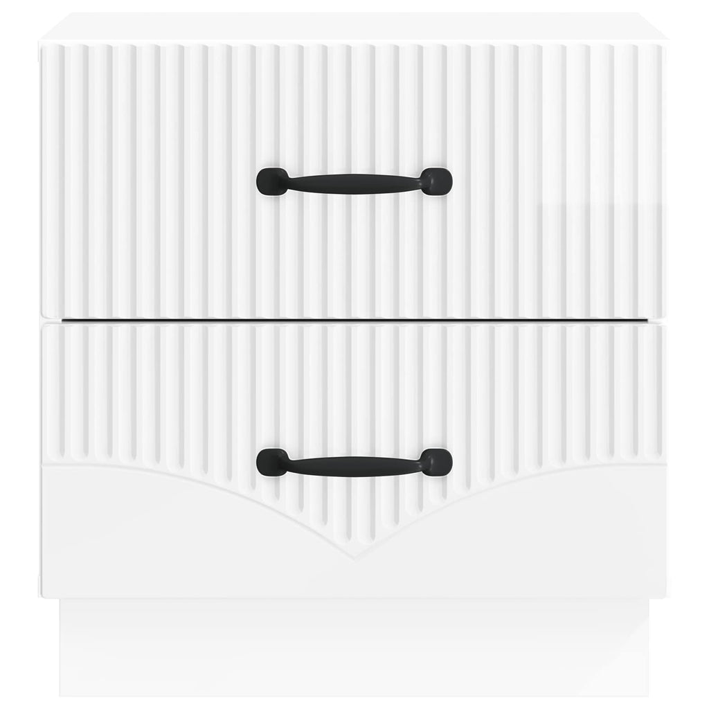 vidaXL Szafka Nocna 2 pcs Biały wysoki połysk 43 x 34,5 x 44,5 cm