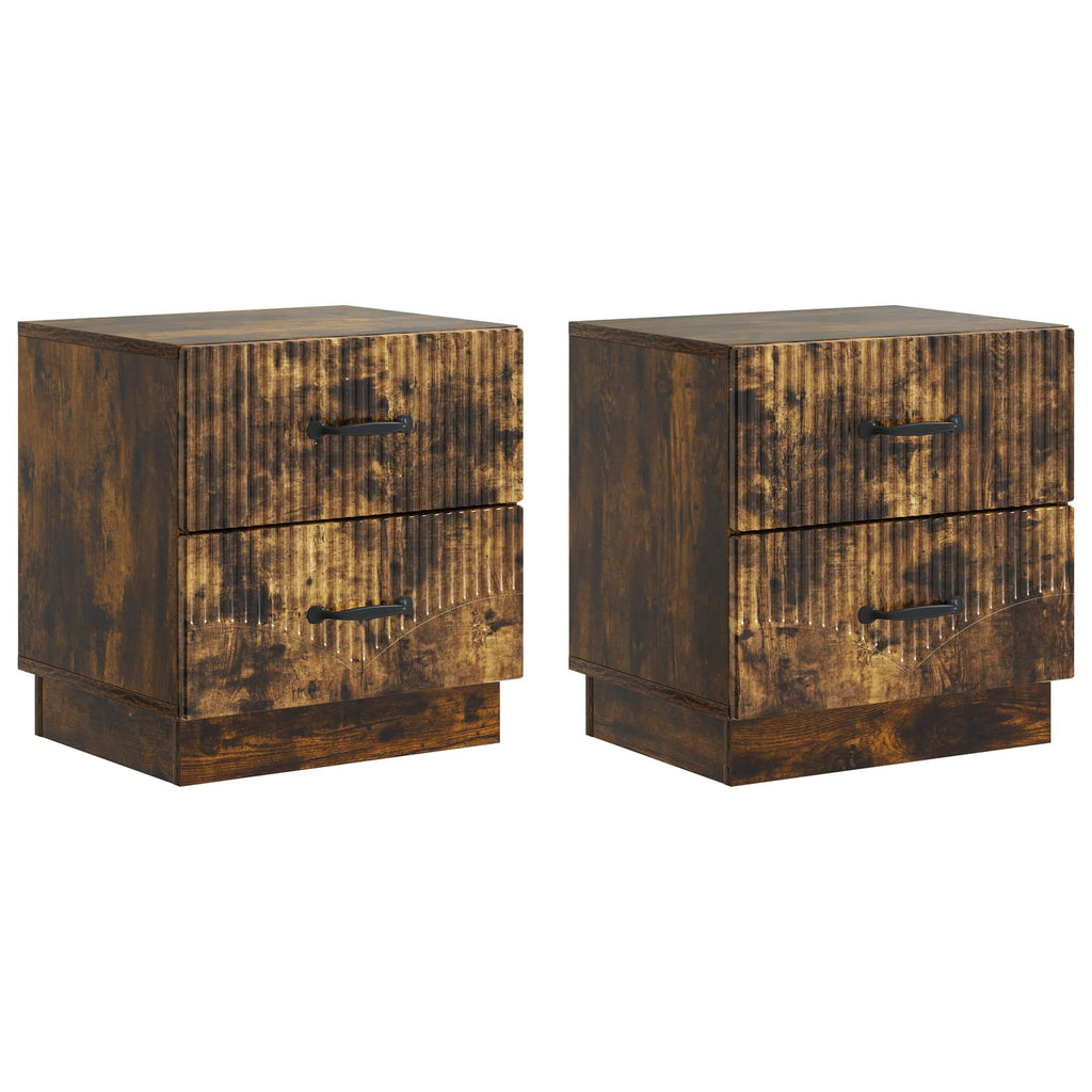 vidaXL Szafka Nocna z szufladą 2 pcs Dąb wędzony 43 x 34,5 x 44,5 cm