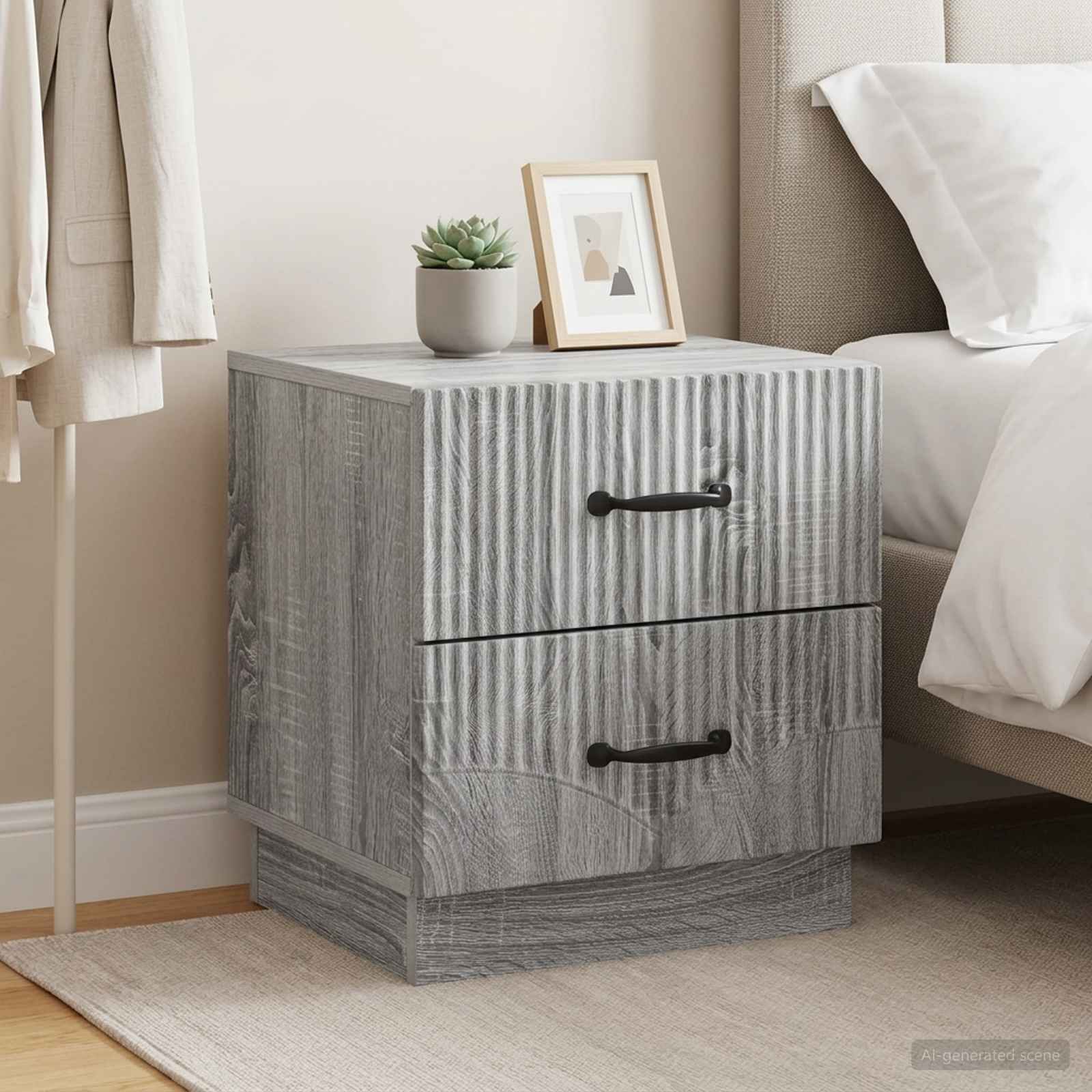 vidaXL Szafka Nocna 2 szt. Szary Sonoma 43 x 34,5 x 44,5 cm