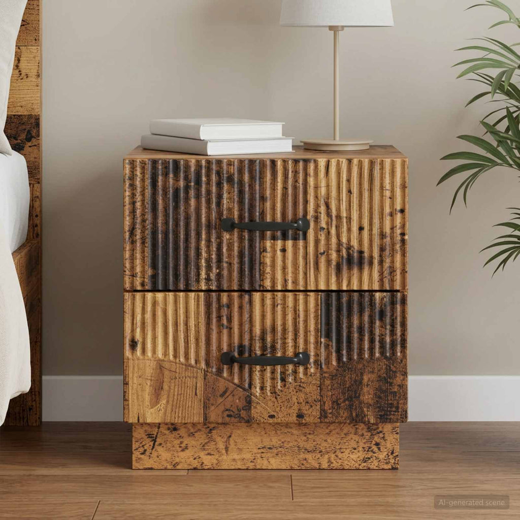 vidaXL Szafka Nocna z szufladą Stare drewno 43 x 34,5 x 44,5 cm