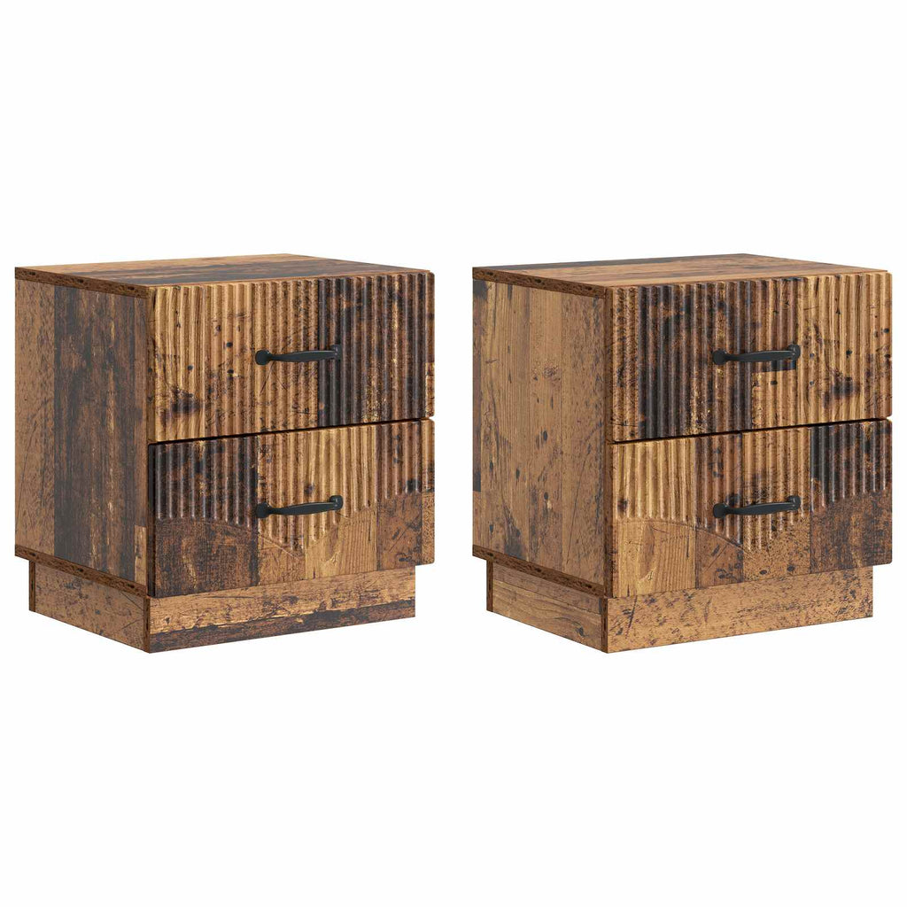 vidaXL Szafka Nocna z szufladą 2 pcs Stare drewno 43 x 34,5 x 44,5 cm
