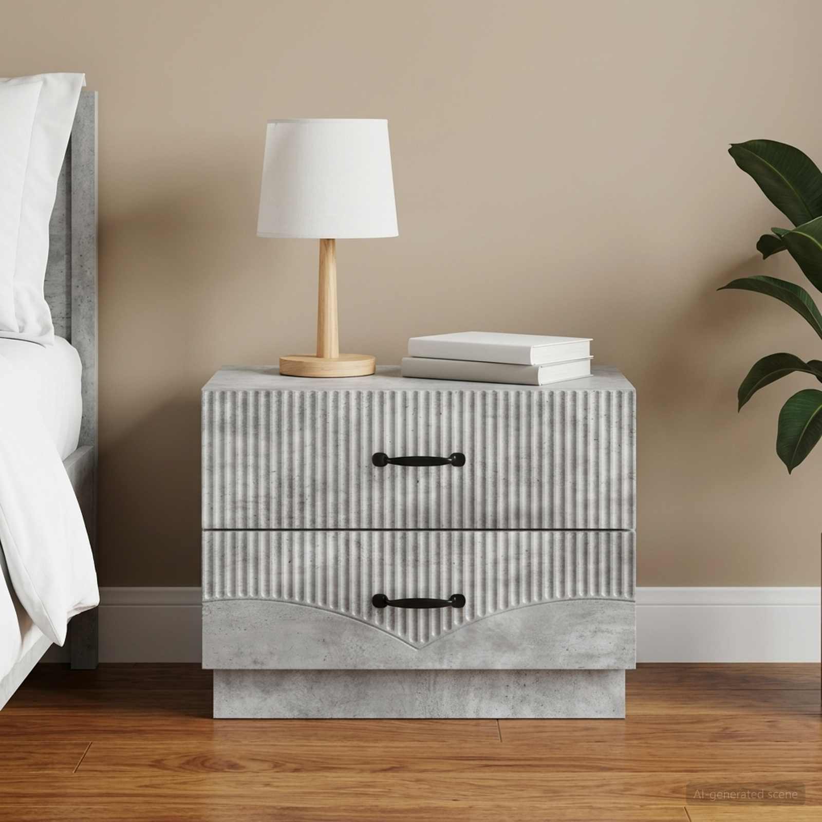 vidaXL Szafka Nocna z szufladą Betonowy szary 62 x 34,5 x 44,5 cm