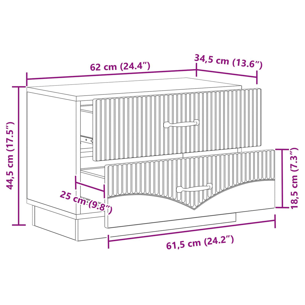 vidaXL Szafka Nocna z szufladą Szary Sonoma 62 x 34,5 x 44,5 cm