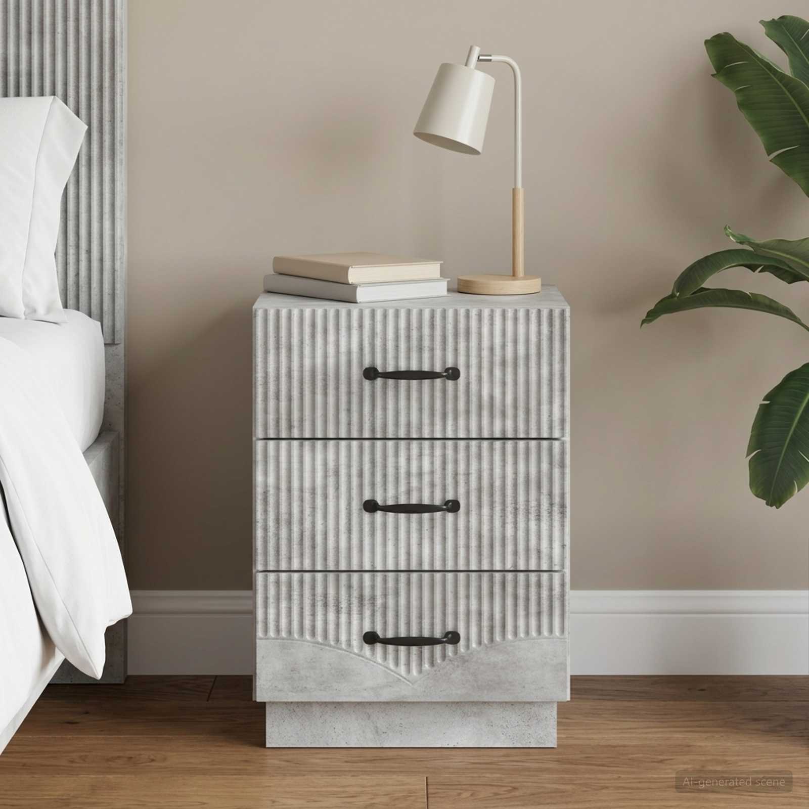 vidaXL Szafka Nocna z szufladą Betonowy szary 43 x 41 x 63,5 cm