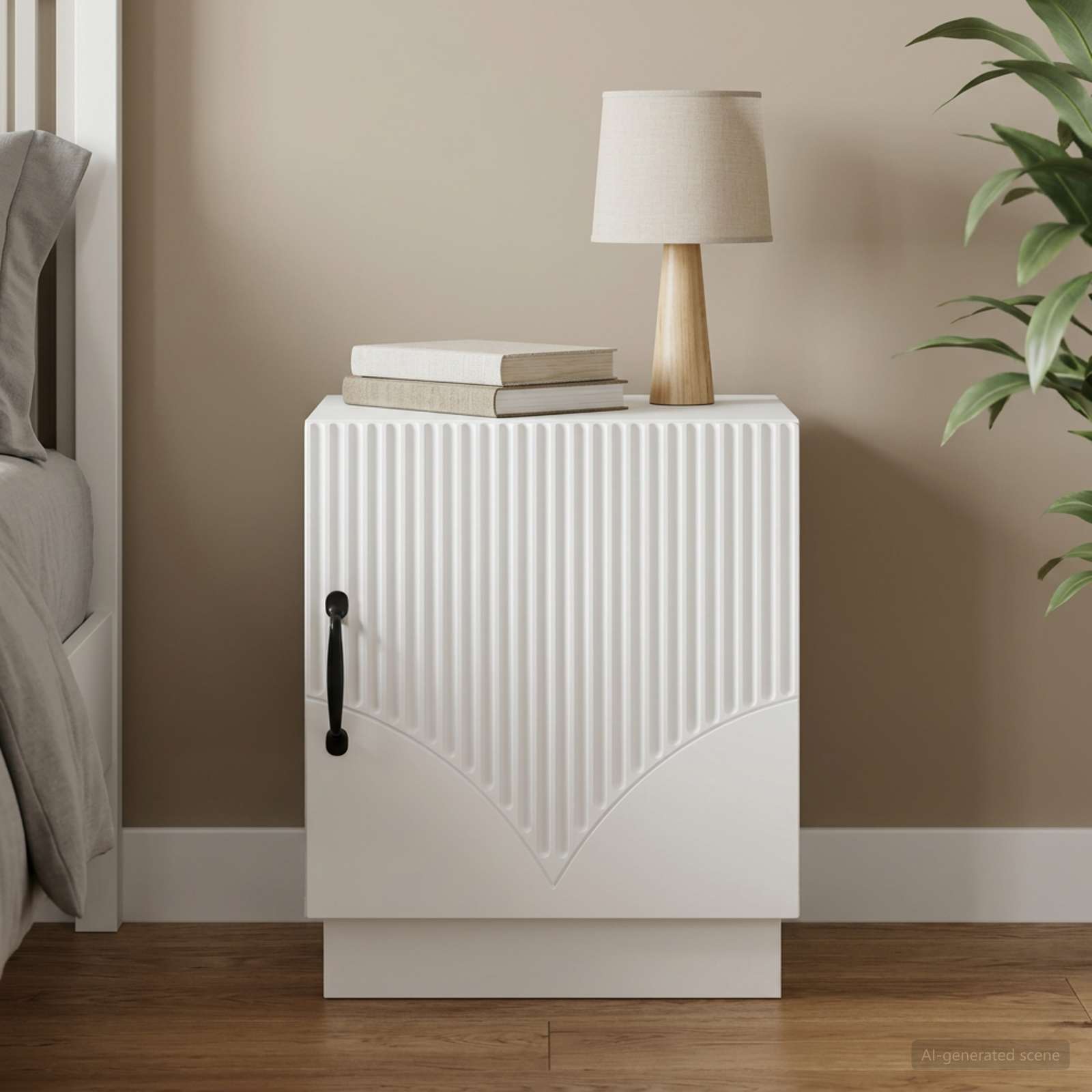 vidaXL Stolik nocny Biały 43 x 34,5 x 47 cm Drewno inżynieryjne