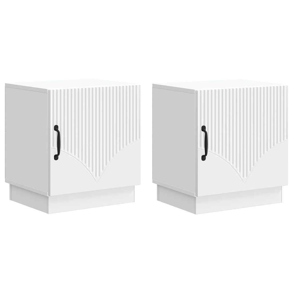 vidaXL Stolik nocny 2 pcs Biały 43 x 34,5 x 47 cm Drewno inżynieryjne