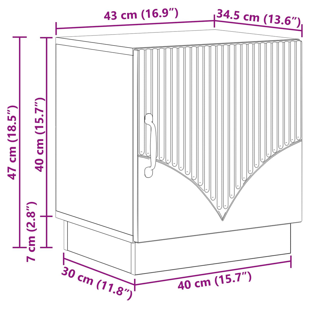 vidaXL Stolik nocny 2 pcs Biały 43 x 34,5 x 47 cm Drewno inżynieryjne