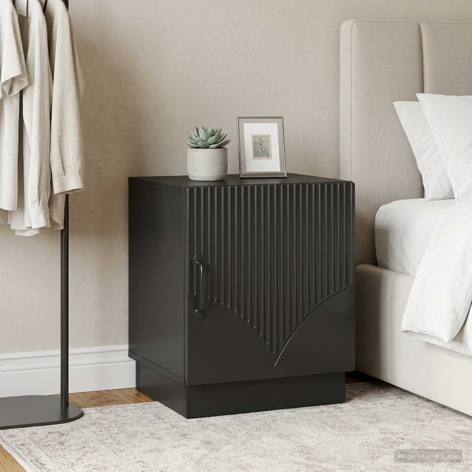 vidaXL Stolik nocny 2 szt. Czarny 43 x 34,5 x 47 cm
