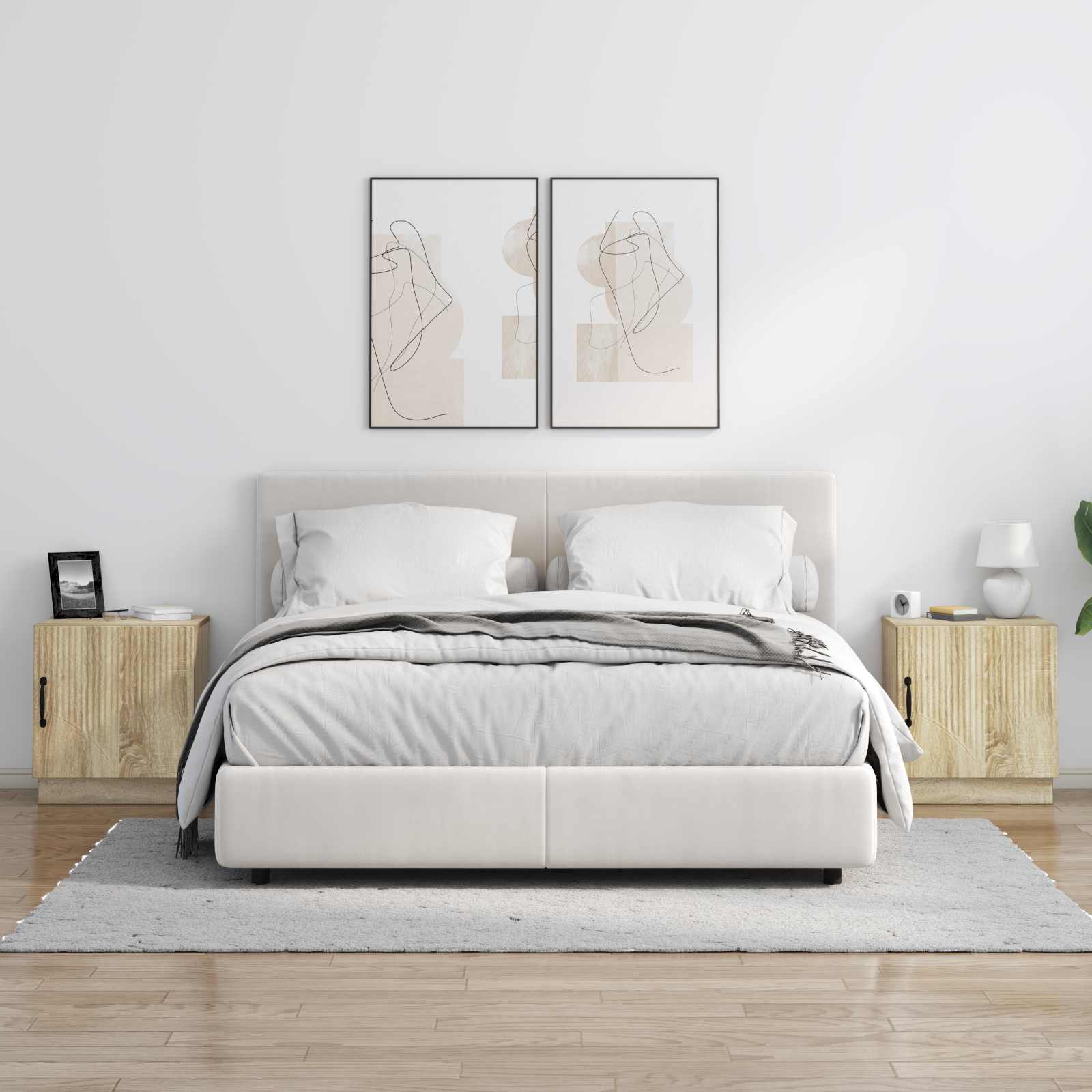 vidaXL Stolik nocny 2 pcs dąb Sonoma 43 x 34,5 x 47 cm