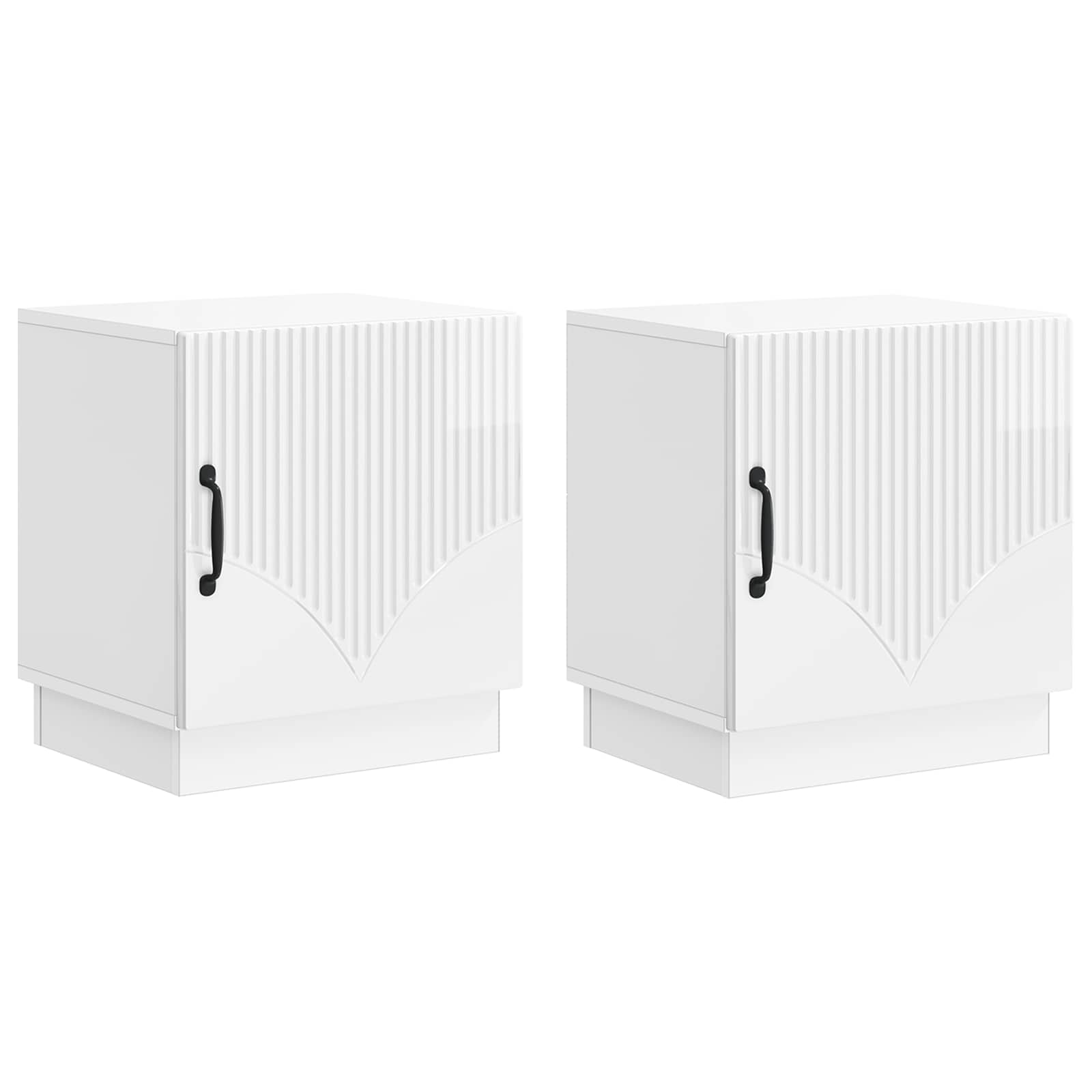 vidaXL Stolik nocny 2 pcs Biały wysoki połysk 43 x 34,5 x 47 cm