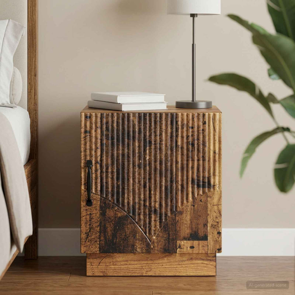 vidaXL Stolik nocny Stare drewno 43 x 34,5 x 47 cm Drewno inżynieryjne