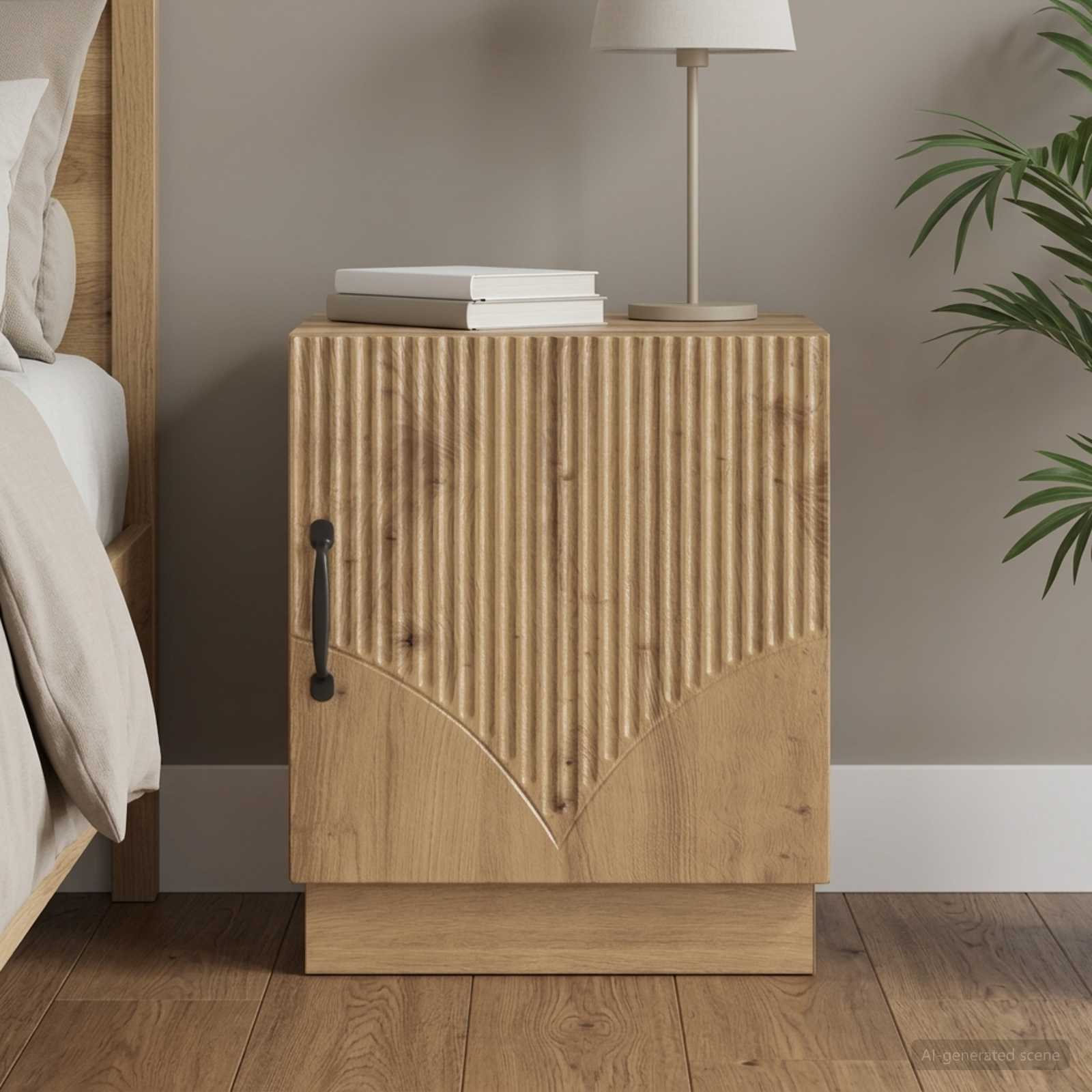 vidaXL Stolik nocny Dąb artisian 43 x 34,5 x 47 cm Drewno inżynieryjne