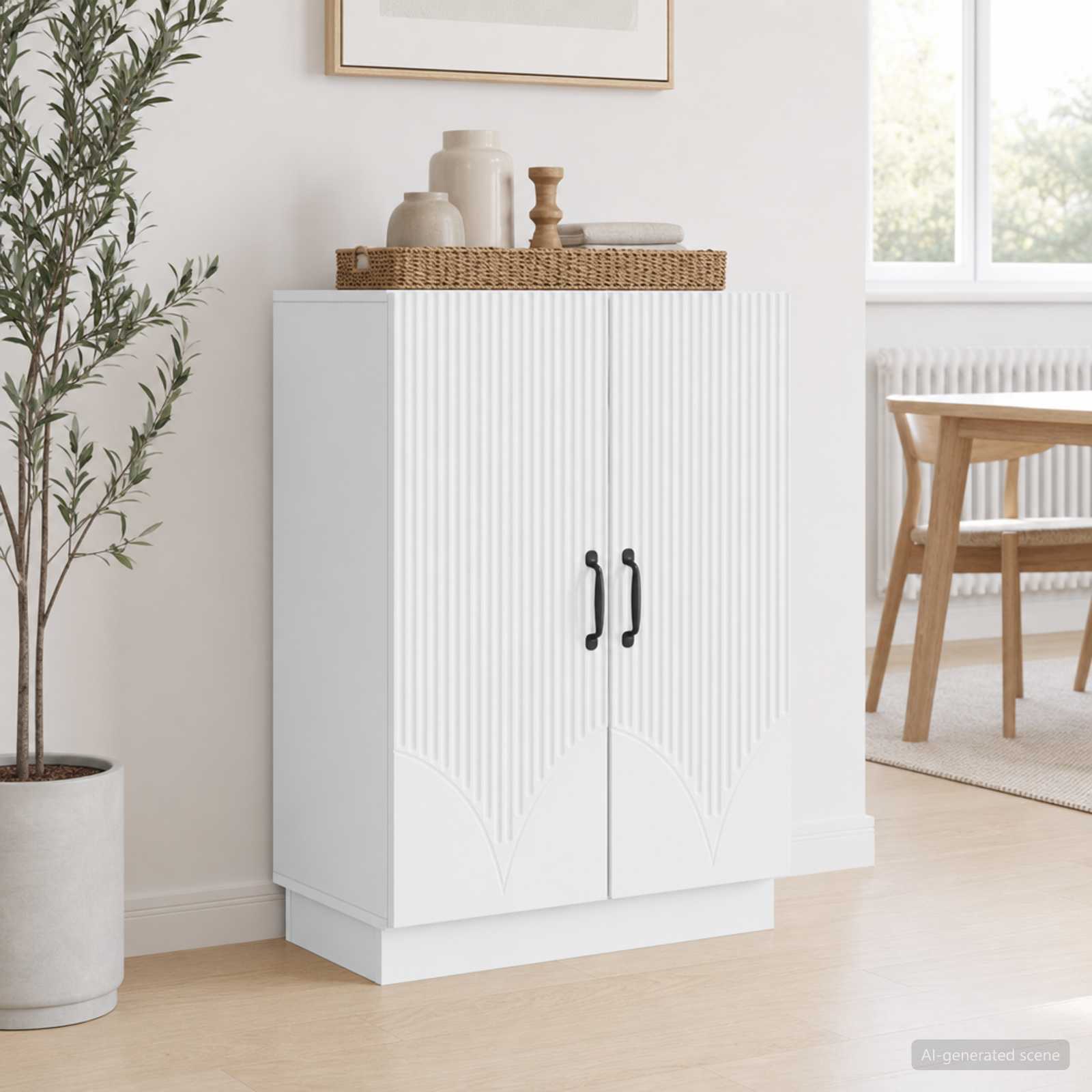 vidaXL Bufet Biały 66 x 34,5 x 87 cm Drewno inżynieryjne