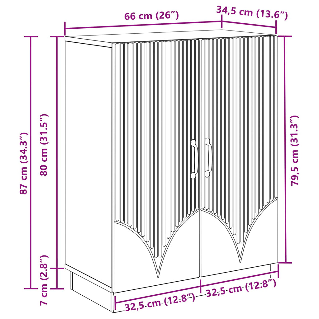 vidaXL Bufet Betonowy szary 66 x 34,5 x 87 cm Drewno inżynieryjne