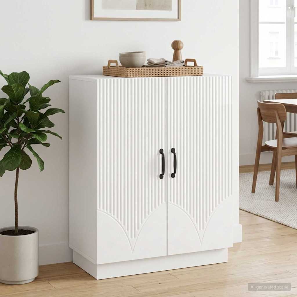 vidaXL Bufet Biały wysoki połysk 66 x 34,5 x 87 cm Drewno inżynieryjne