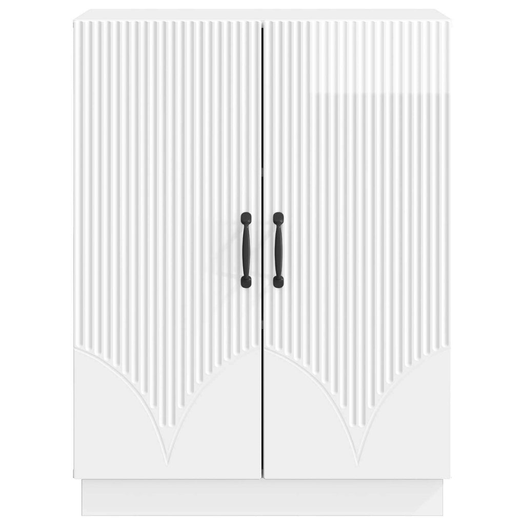 vidaXL Bufet Biały wysoki połysk 66 x 34,5 x 87 cm Drewno inżynieryjne