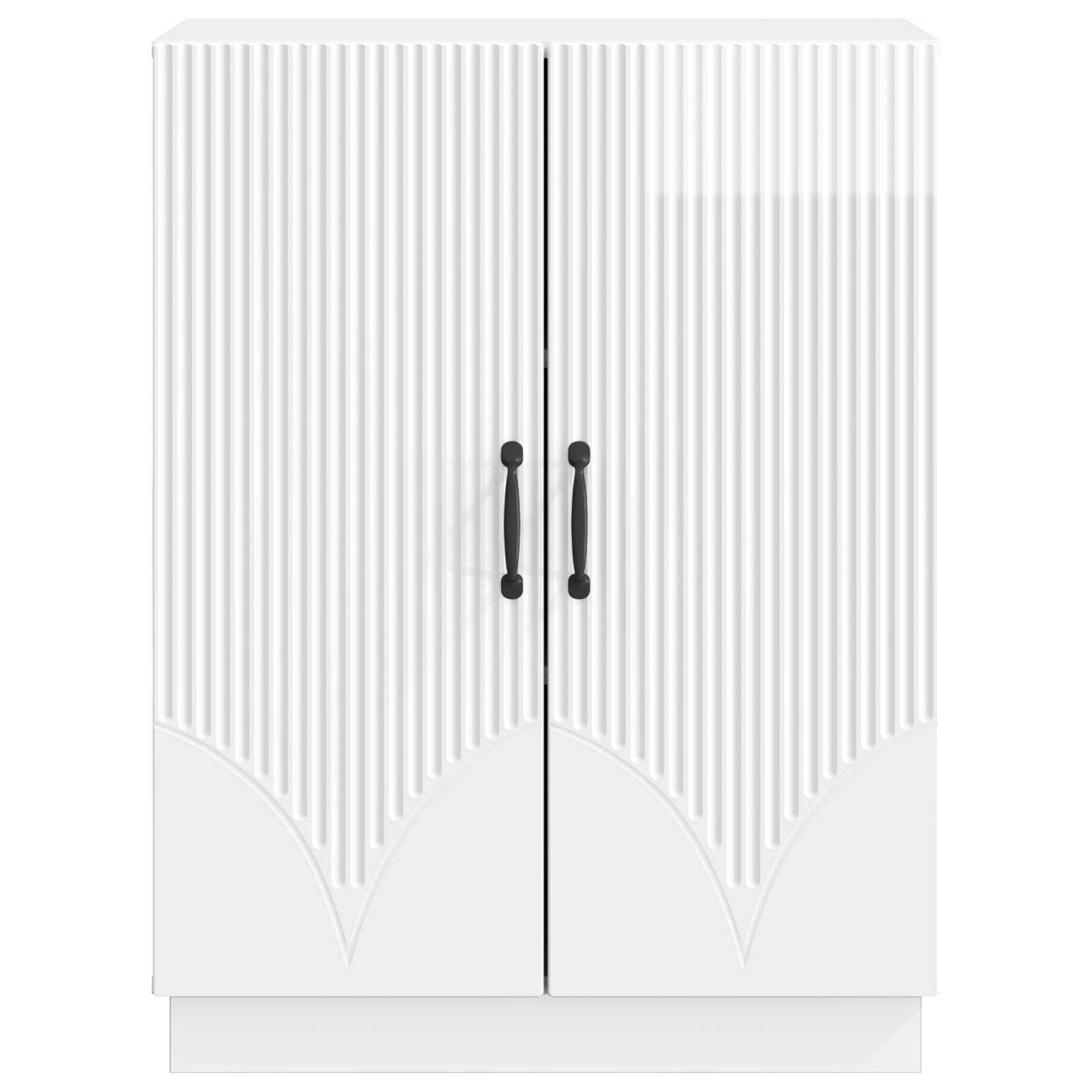 vidaXL Bufet Biały wysoki połysk 66 x 34,5 x 87 cm Drewno inżynieryjne