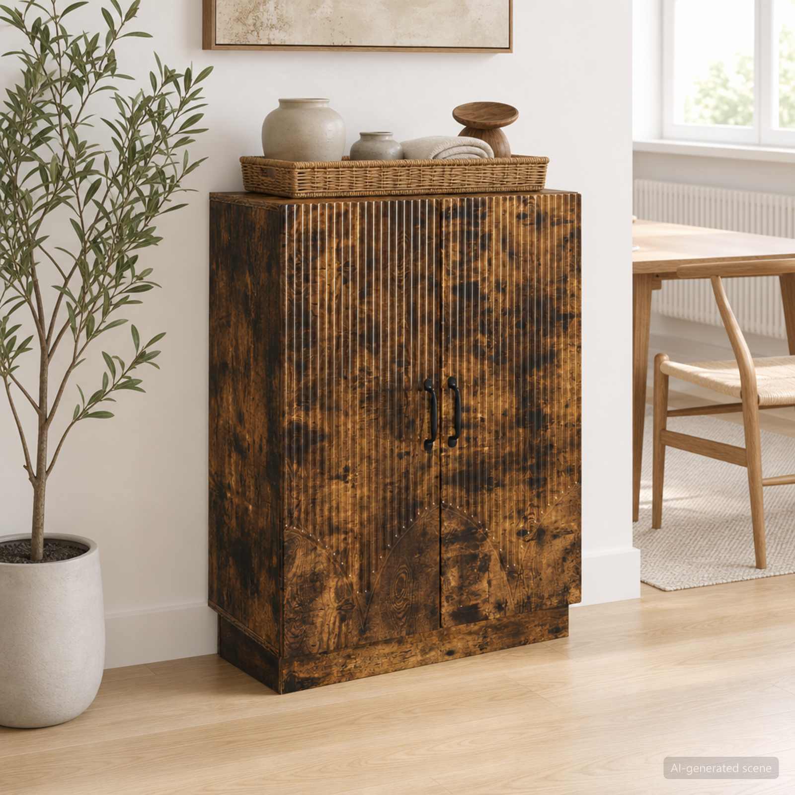 vidaXL Bufet Dąb wędzony 66 x 34,5 x 87 cm Drewno inżynieryjne