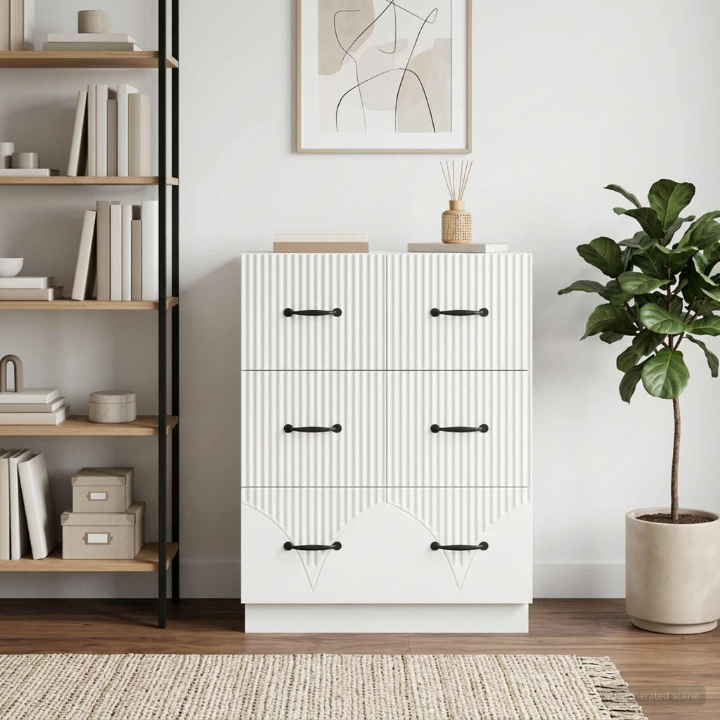 vidaXL Szafka z Szufladami Biały 66 x 34,5 x 87 cm Drewno inżynieryjne