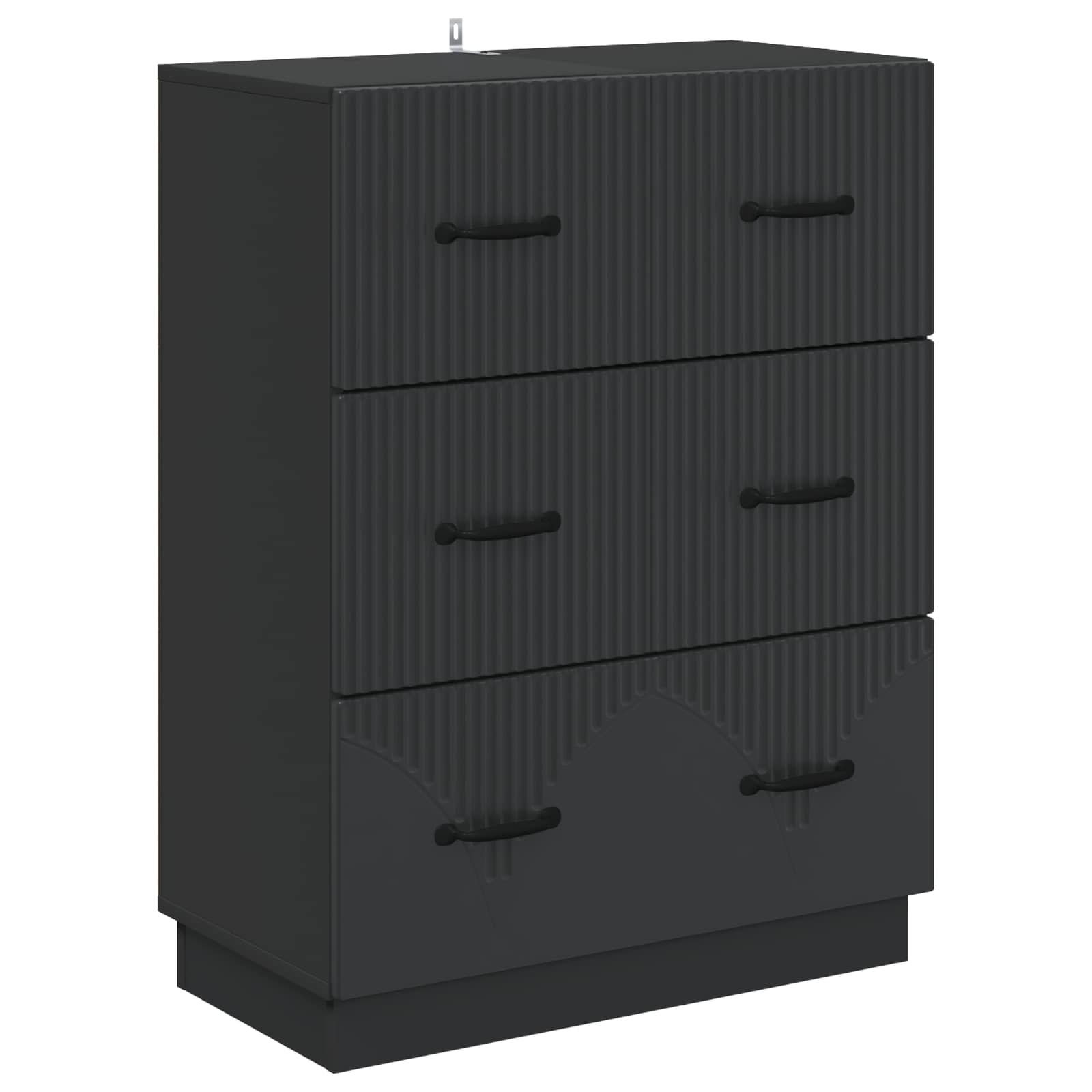 vidaXL Szafka z Szufladami Czarny 66 x 34,5 x 87 cm