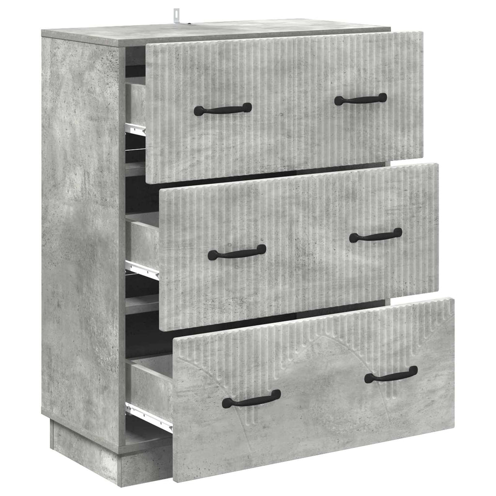 vidaXL Szafka z Szufladami Betonowy szary 66 x 34,5 x 87 cm