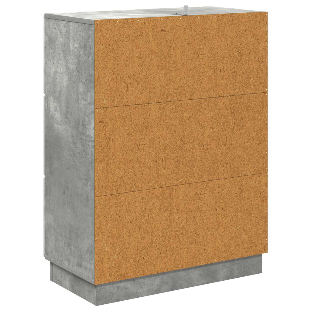 vidaXL Szafka z Szufladami Betonowy szary 66 x 34,5 x 87 cm