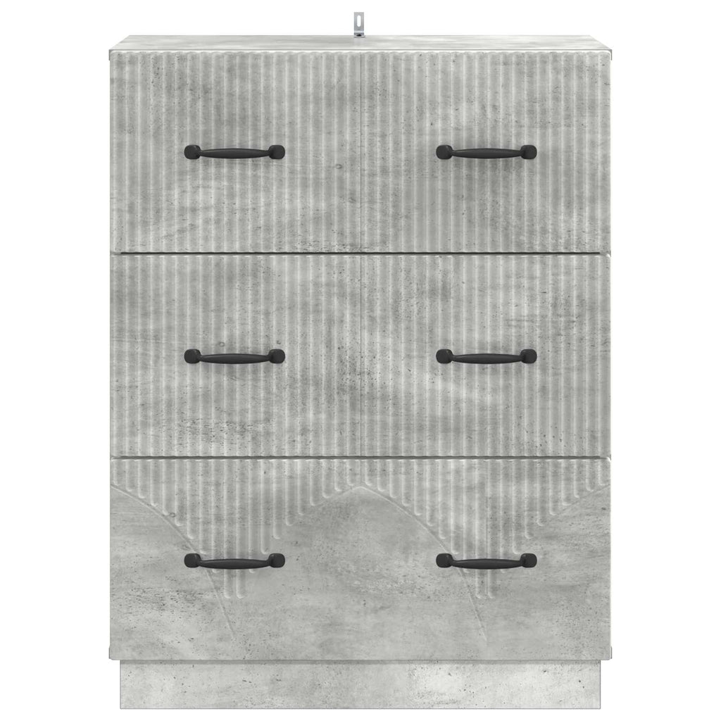 vidaXL Szafka z Szufladami Betonowy szary 66 x 34,5 x 87 cm