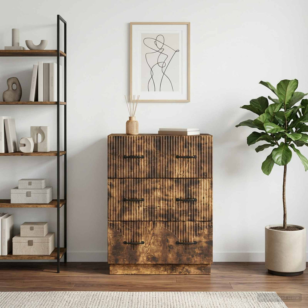 vidaXL Szafka z Szufladami Dąb wędzony 66 x 34,5 x 87 cm