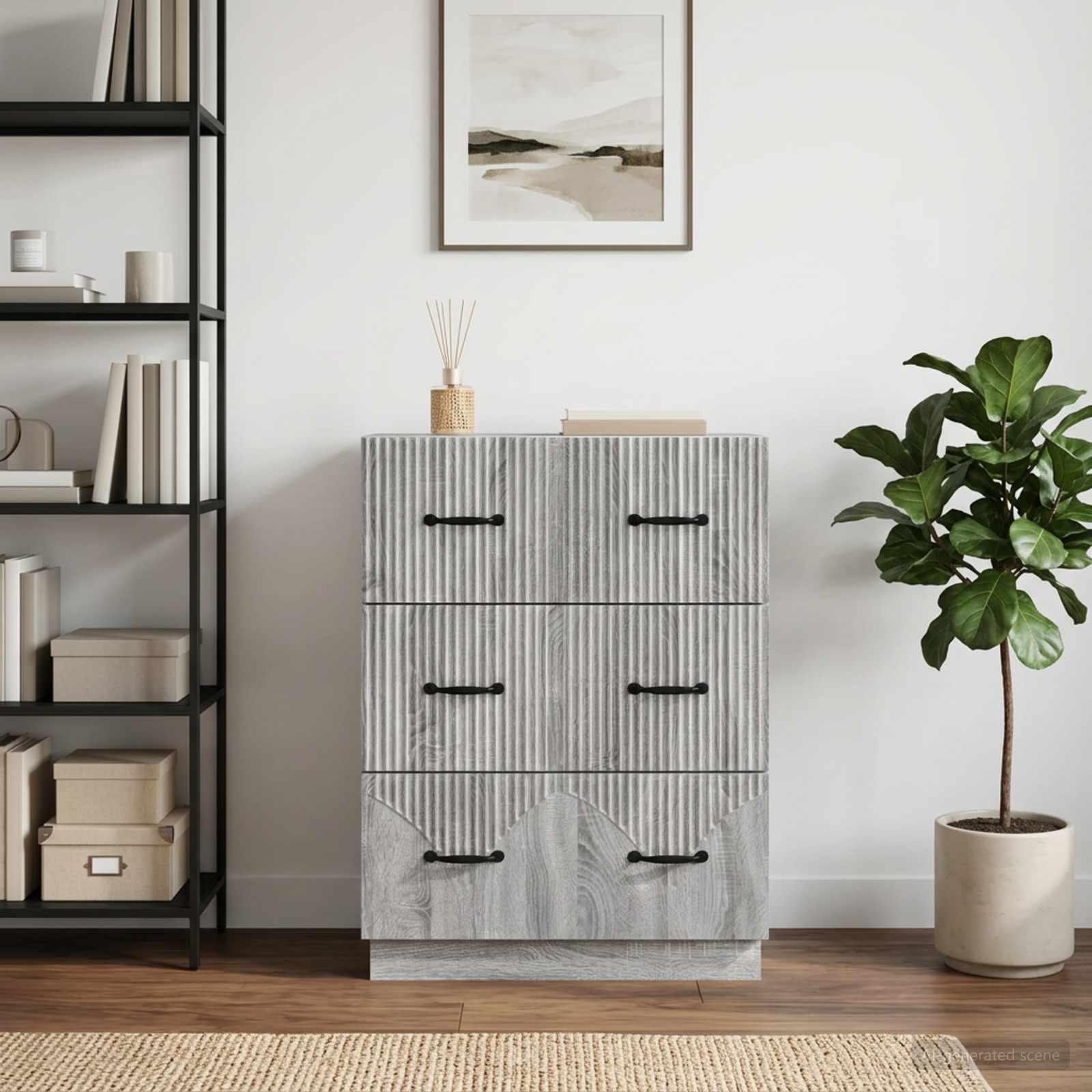 vidaXL Szafka z Szufladami Szary Sonoma 66 x 34,5 x 87 cm