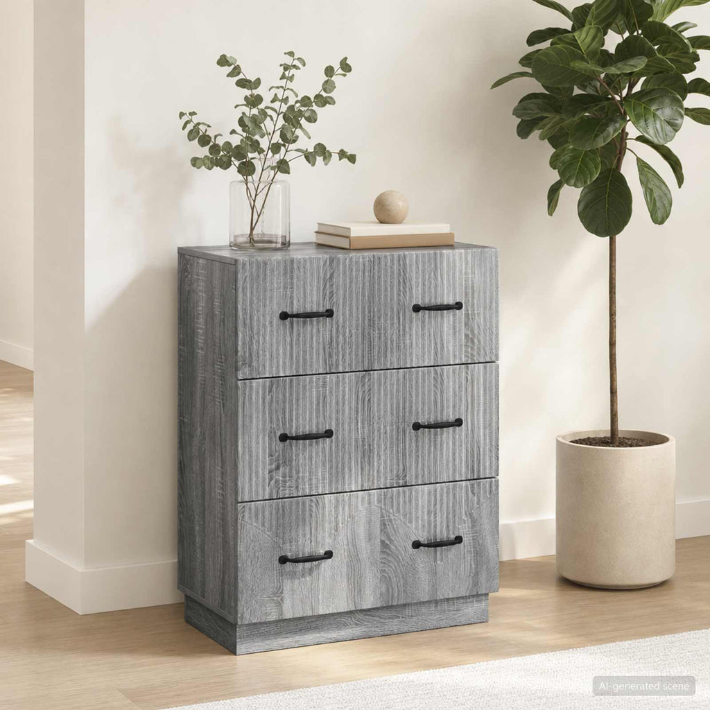 vidaXL Szafka z Szufladami Szary Sonoma 66 x 34,5 x 87 cm