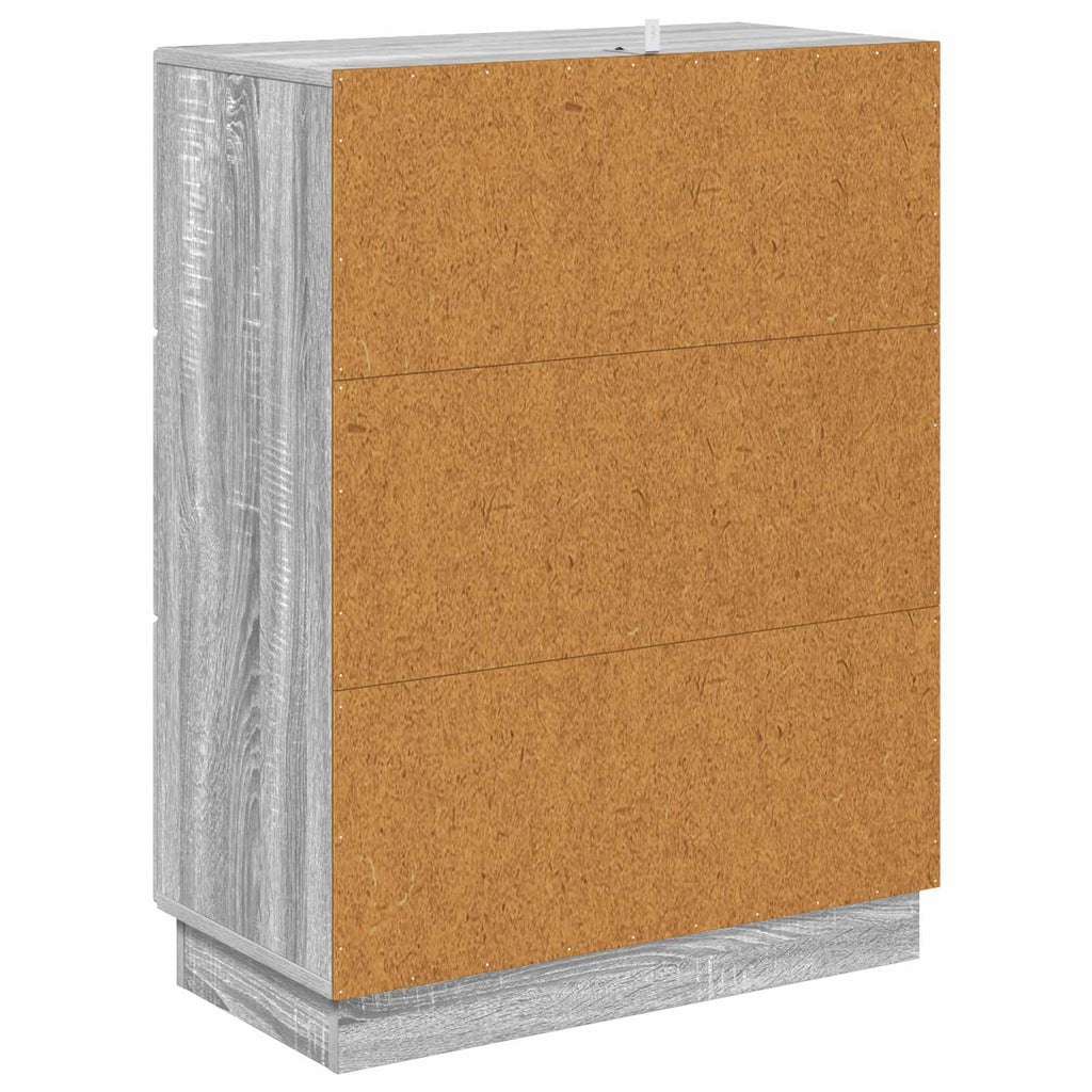 vidaXL Szafka z Szufladami Szary Sonoma 66 x 34,5 x 87 cm