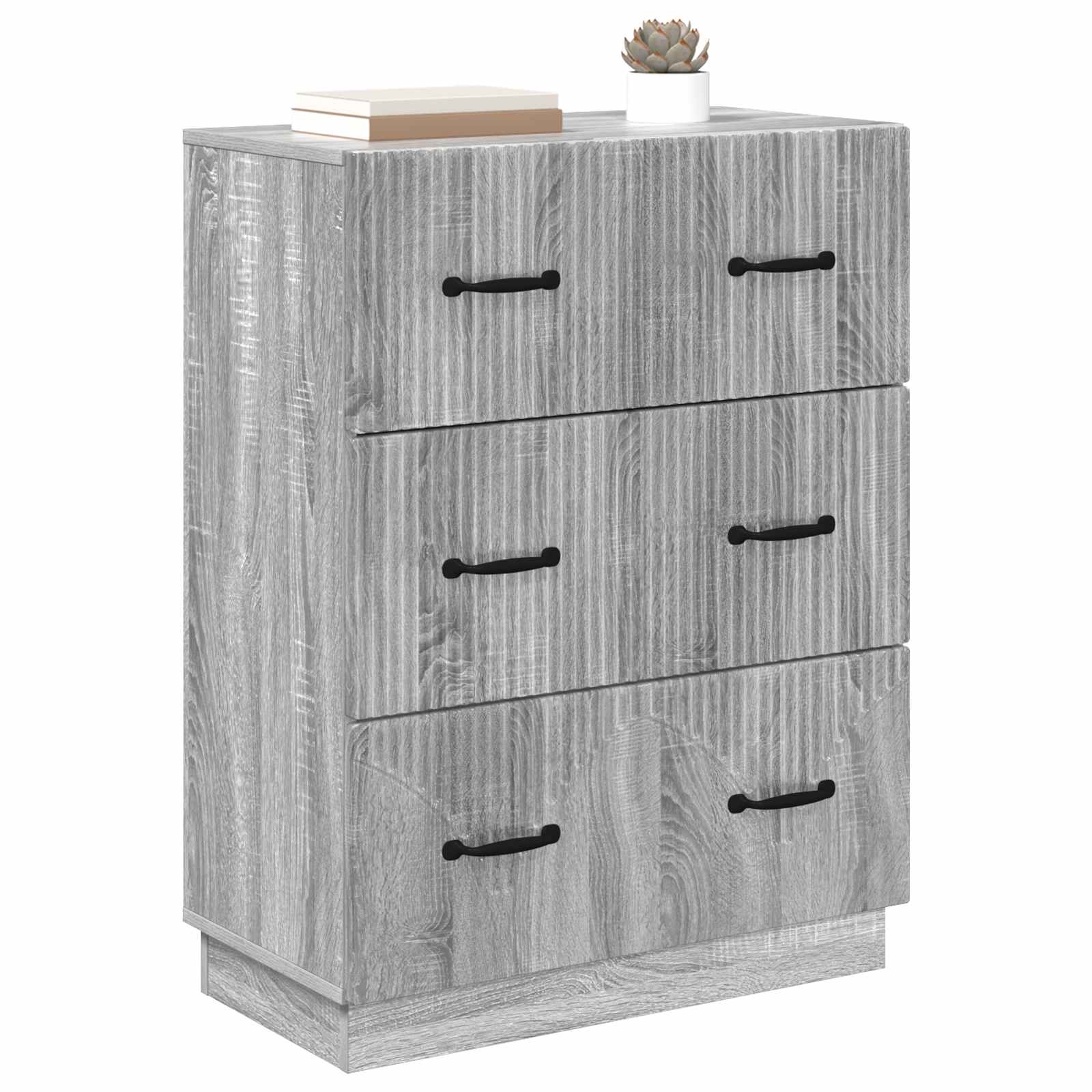 vidaXL Szafka z Szufladami Szary Sonoma 66 x 34,5 x 87 cm