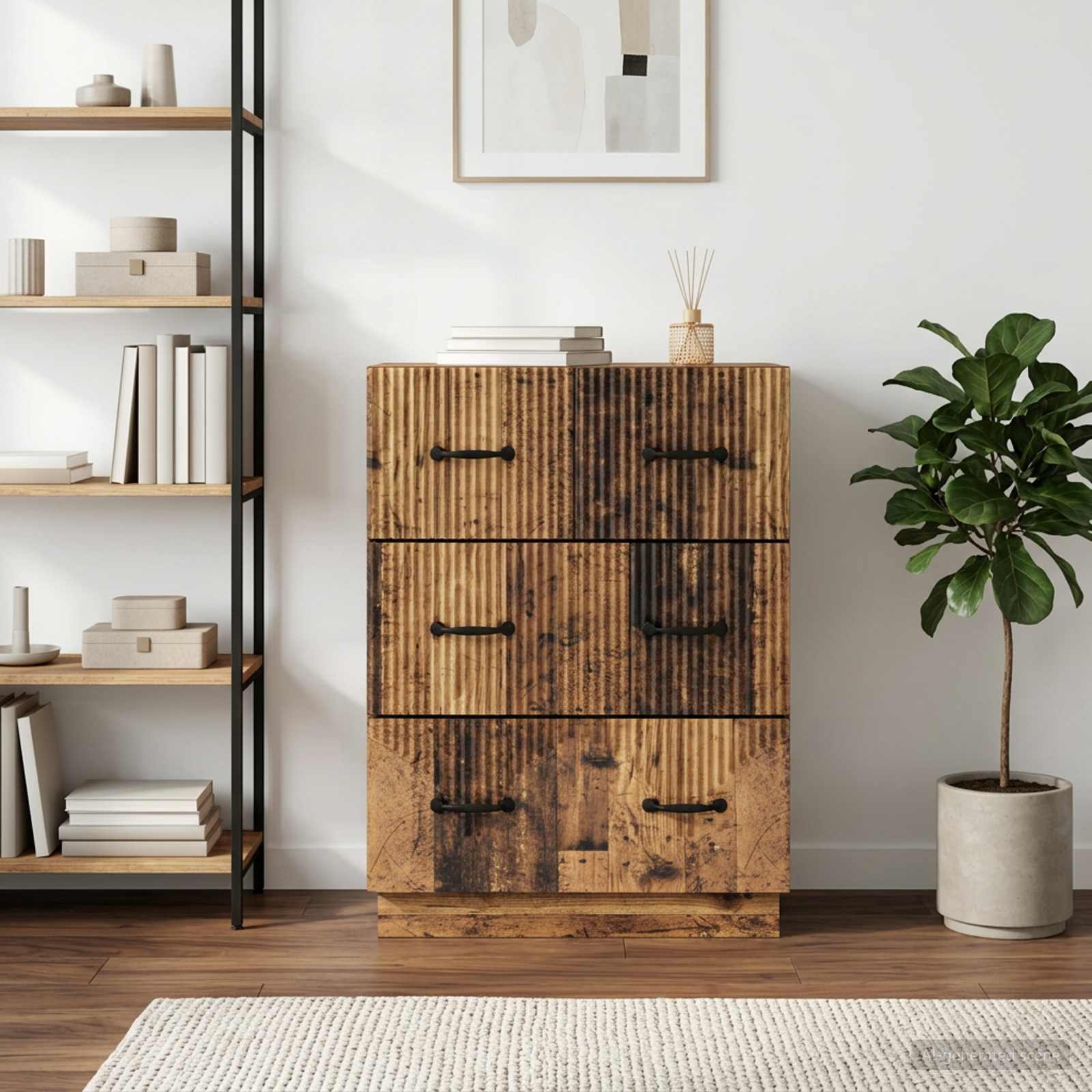 vidaXL Szafka z Szufladami Stare drewno 66 x 34,5 x 87 cm
