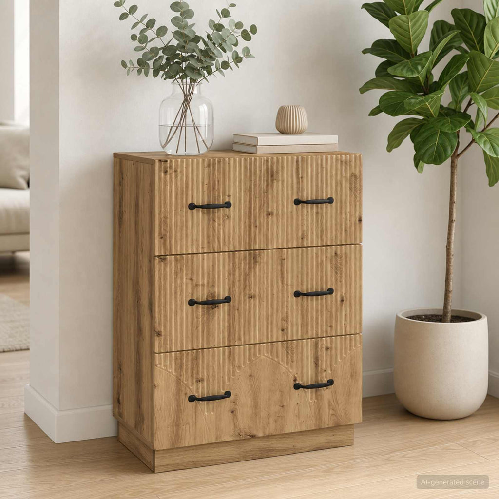 vidaXL Szafka z Szufladami 66 x 34,5 x 87 cm Drewno inżynieryjne