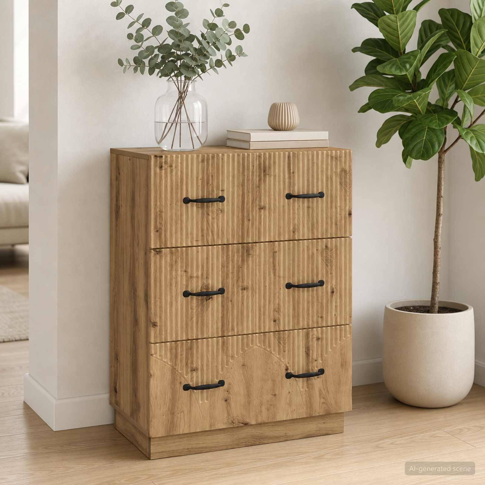 vidaXL Szafka z Szufladami 66 x 34,5 x 87 cm Drewno inżynieryjne