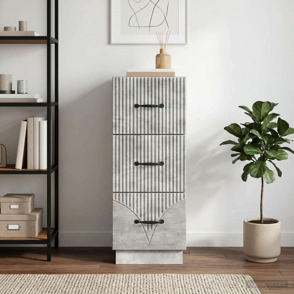 vidaXL Szafka z Szufladami Betonowy szary 33 x 34,5 x 87 cm