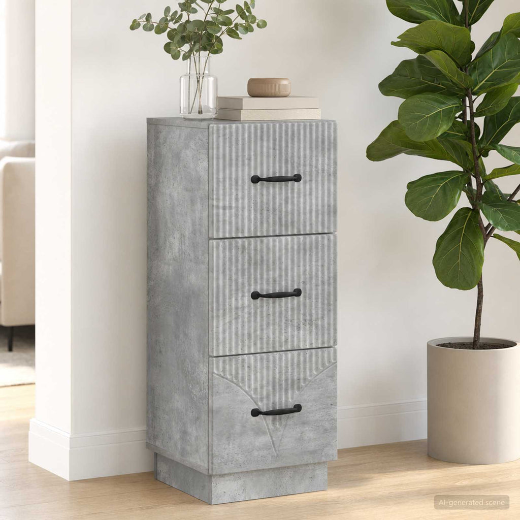 vidaXL Szafka z Szufladami Betonowy szary 33 x 34,5 x 87 cm