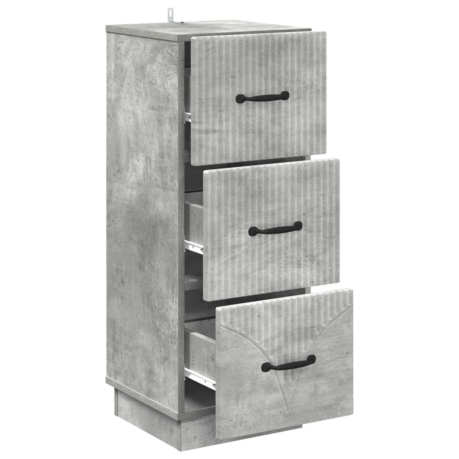 vidaXL Szafka z Szufladami Betonowy szary 33 x 34,5 x 87 cm