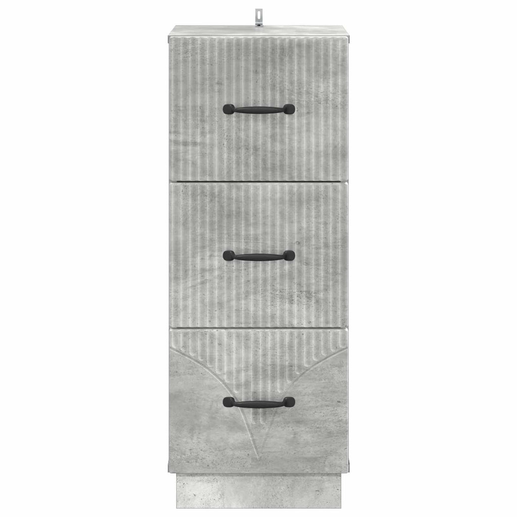 vidaXL Szafka z Szufladami Betonowy szary 33 x 34,5 x 87 cm