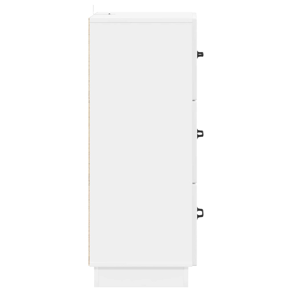 vidaXL Szafka z Szufladami Biały wysoki połysk 33 x 34,5 x 87 cm