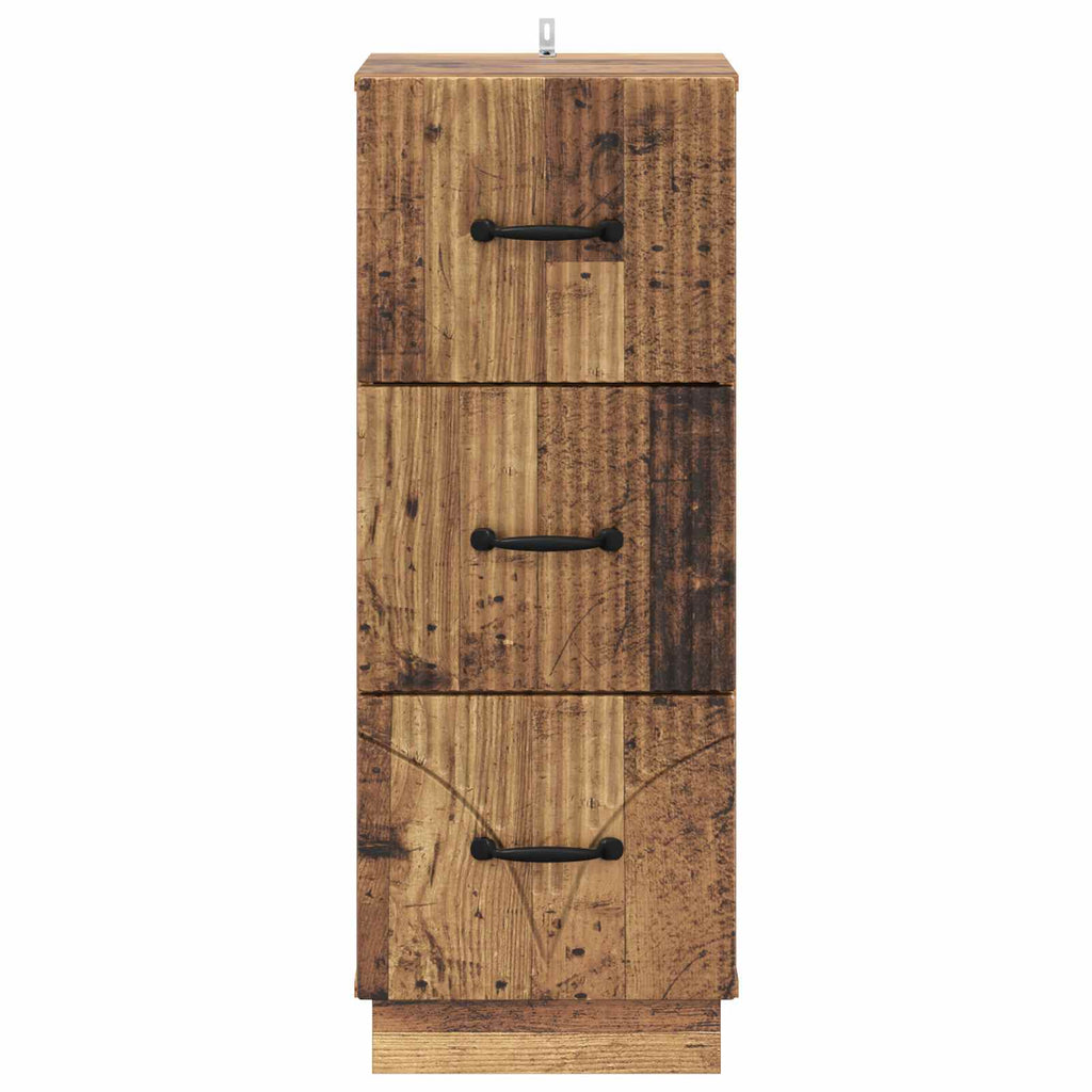 vidaXL Szafka z Szufladami Stare drewno 33 x 34,5 x 87 cm