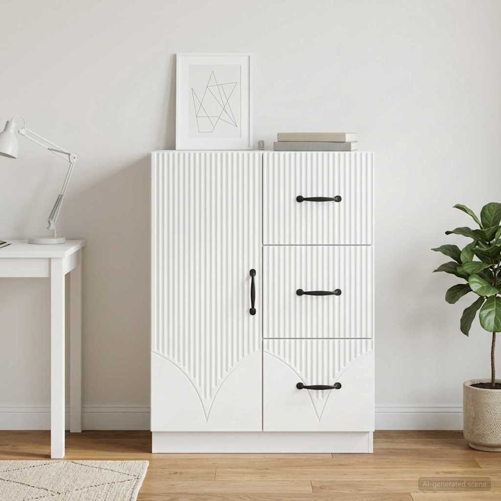vidaXL Bufet Biały 66 x 34,5 x 87 cm Drewno inżynieryjne