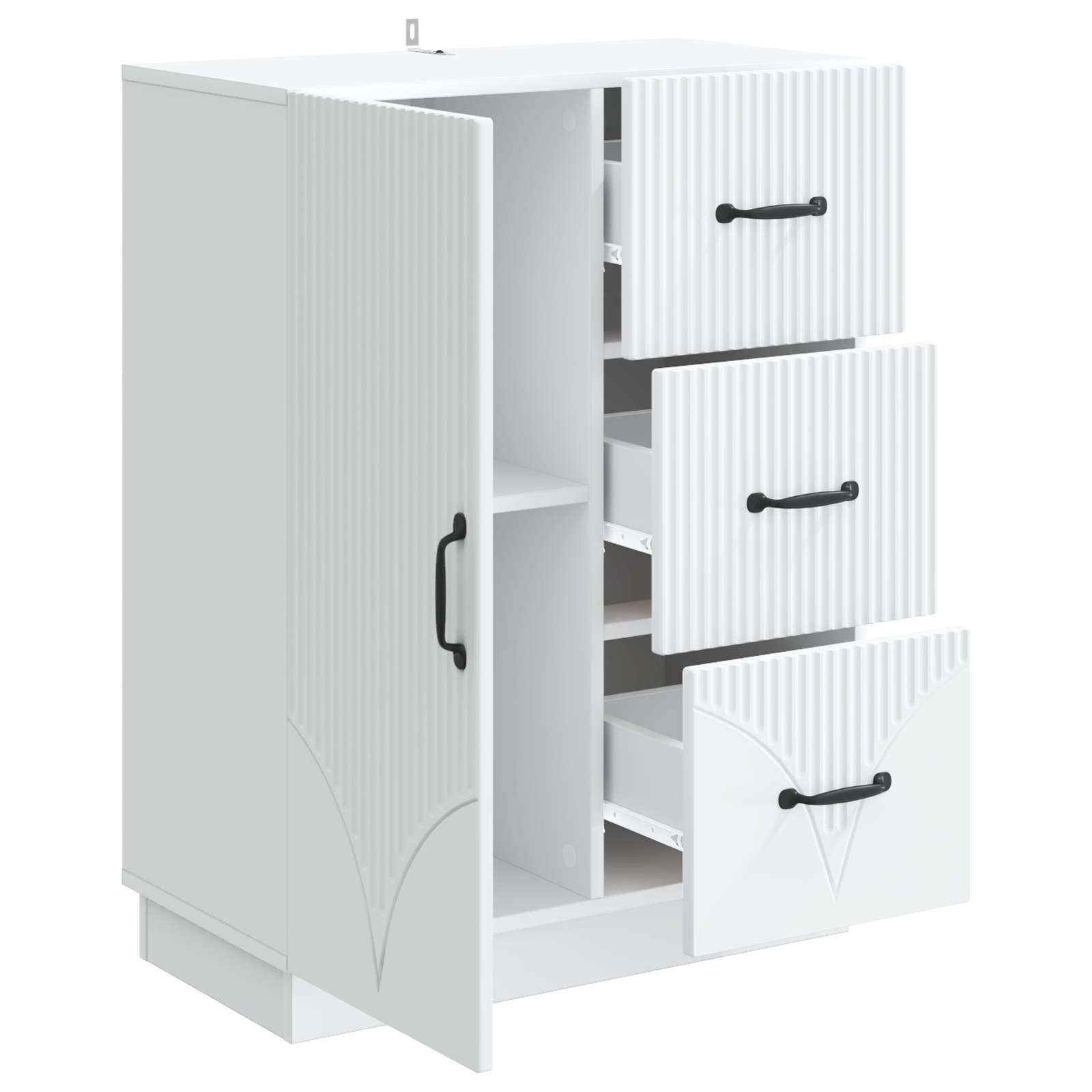vidaXL Bufet Biały 66 x 34,5 x 87 cm Drewno inżynieryjne