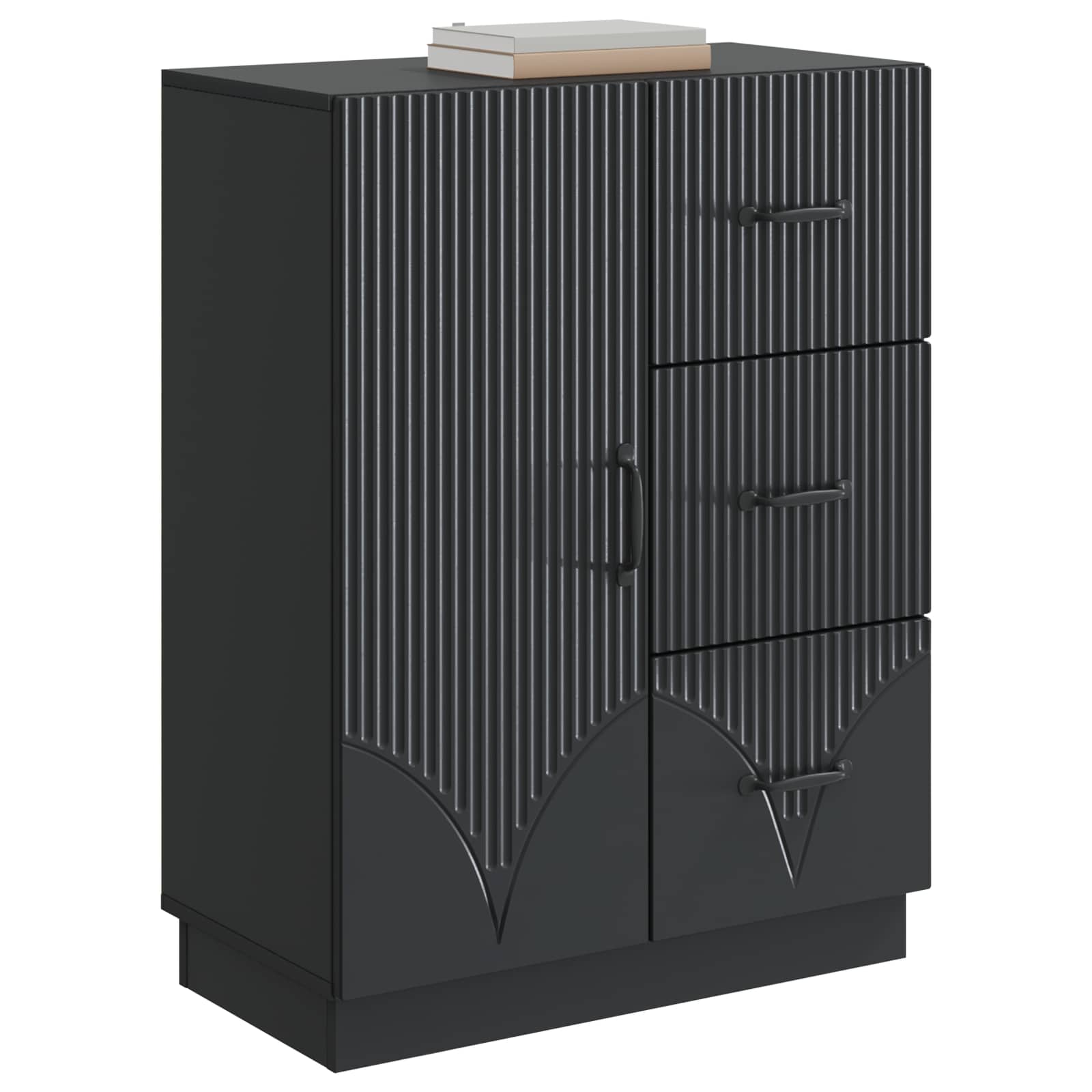 vidaXL Bufet z szufladą Czarny 66 x 34,5 x 87 cm Drewno inżynieryjne