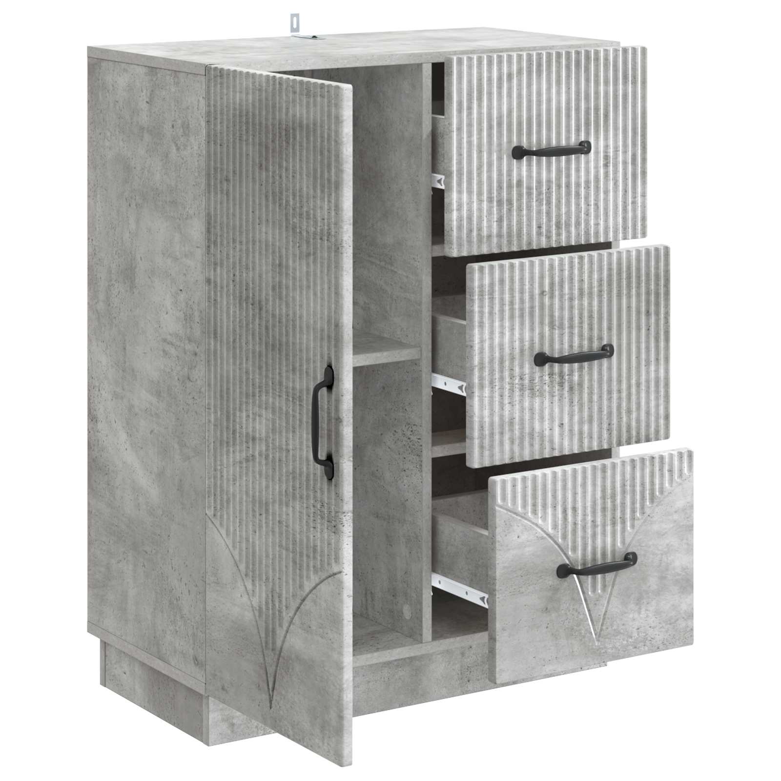 vidaXL Bufet Betonowy szary 66 x 34,5 x 87 cm Drewno inżynieryjne