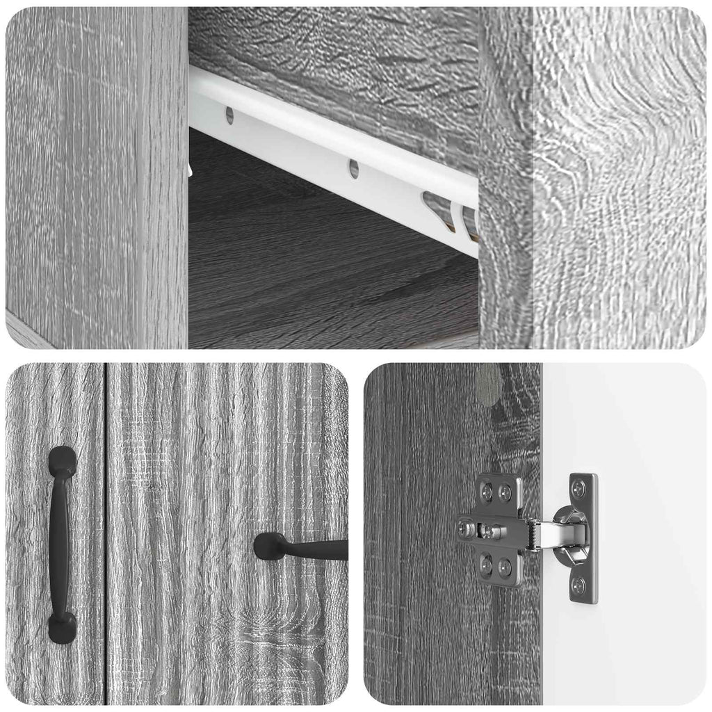 vidaXL Bufet Szary Sonoma 66 x 34,5 x 87 cm Drewno inżynieryjne