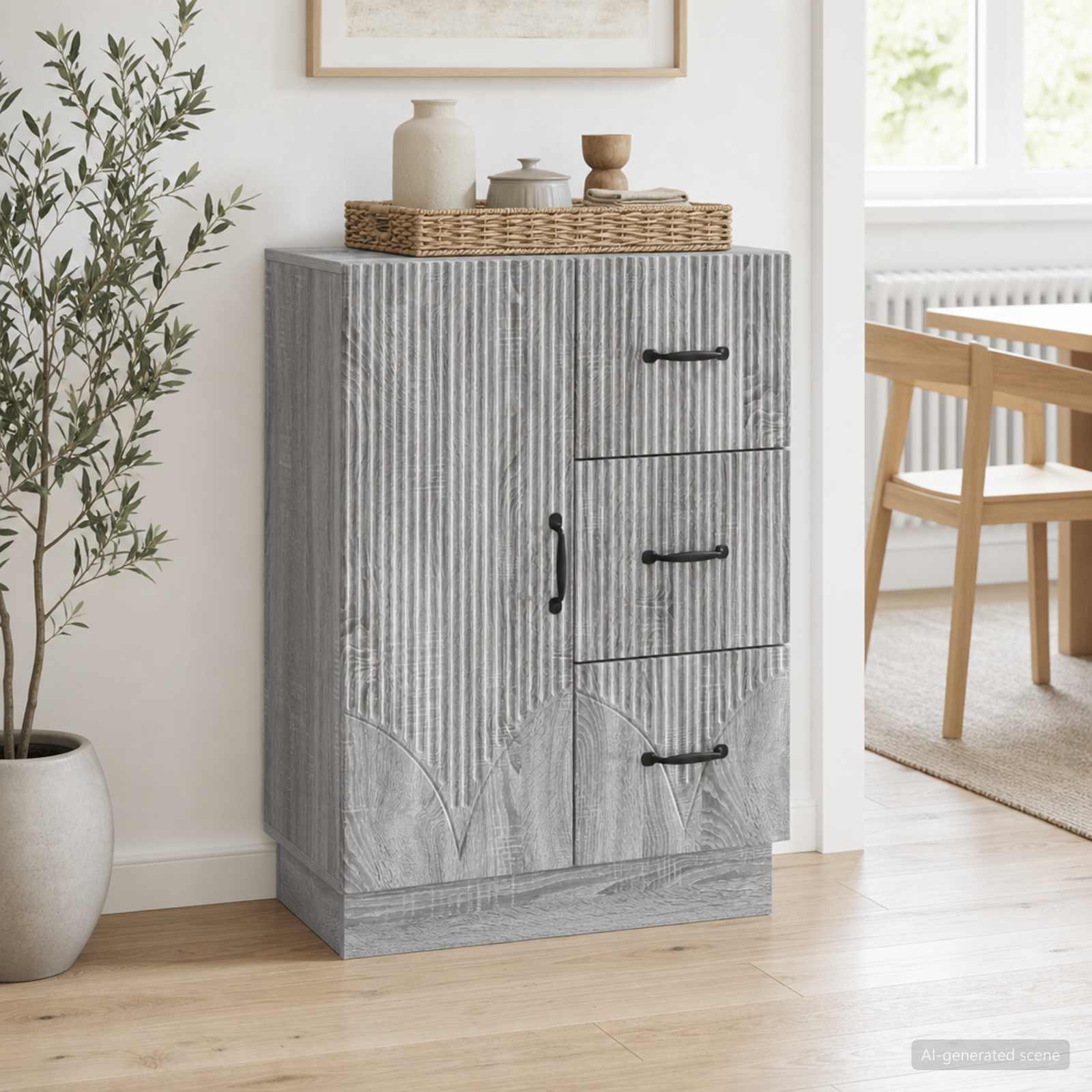 vidaXL Bufet Szary Sonoma 66 x 34,5 x 87 cm Drewno inżynieryjne