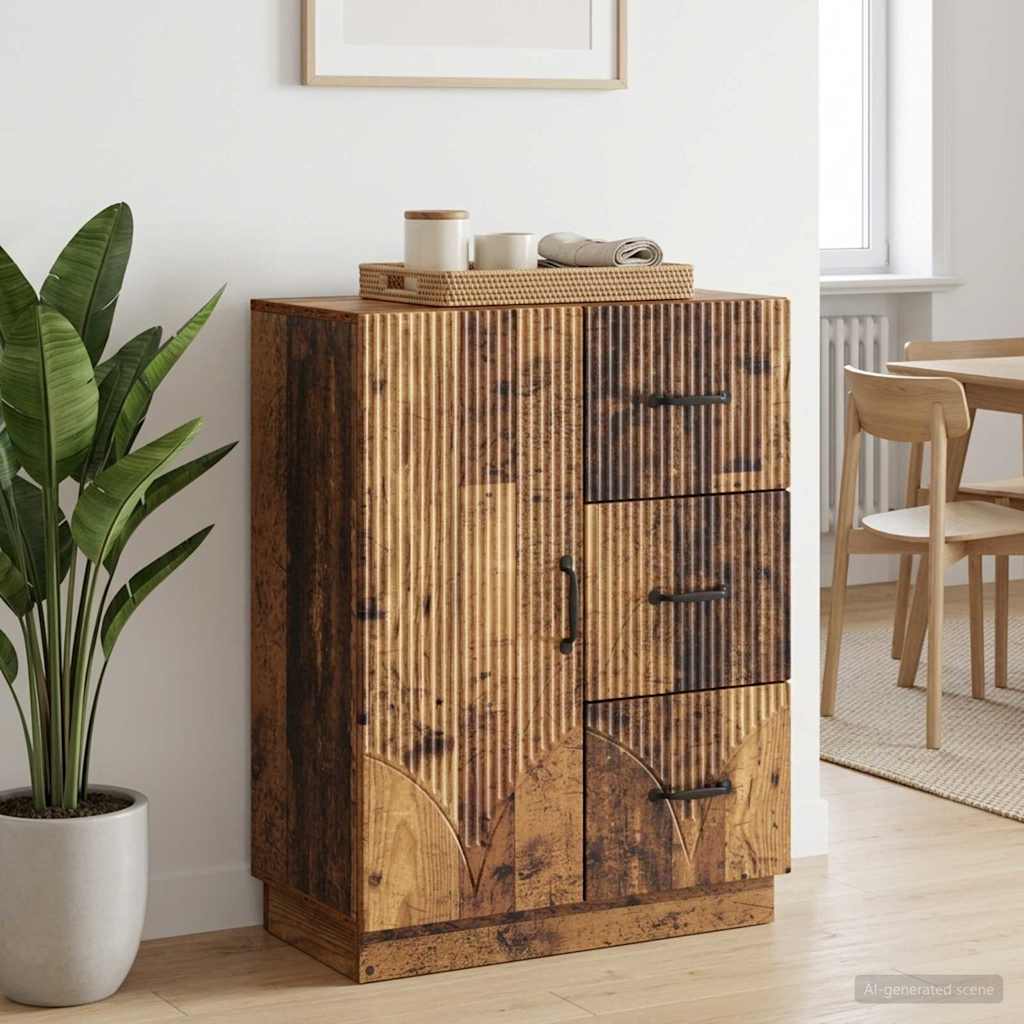 vidaXL Bufet Stare drewno 66 x 34,5 x 87 cm Drewno inżynieryjne